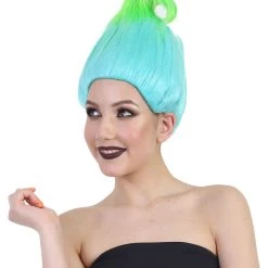 BC SALE Bluish Green Troll Wigs | Cosplay Trolls Wig | Premium Breathable Capless Cap