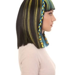 HPO Womens Medium Straight Styles Multi Color Wig | Premium Breathable Capless Cap