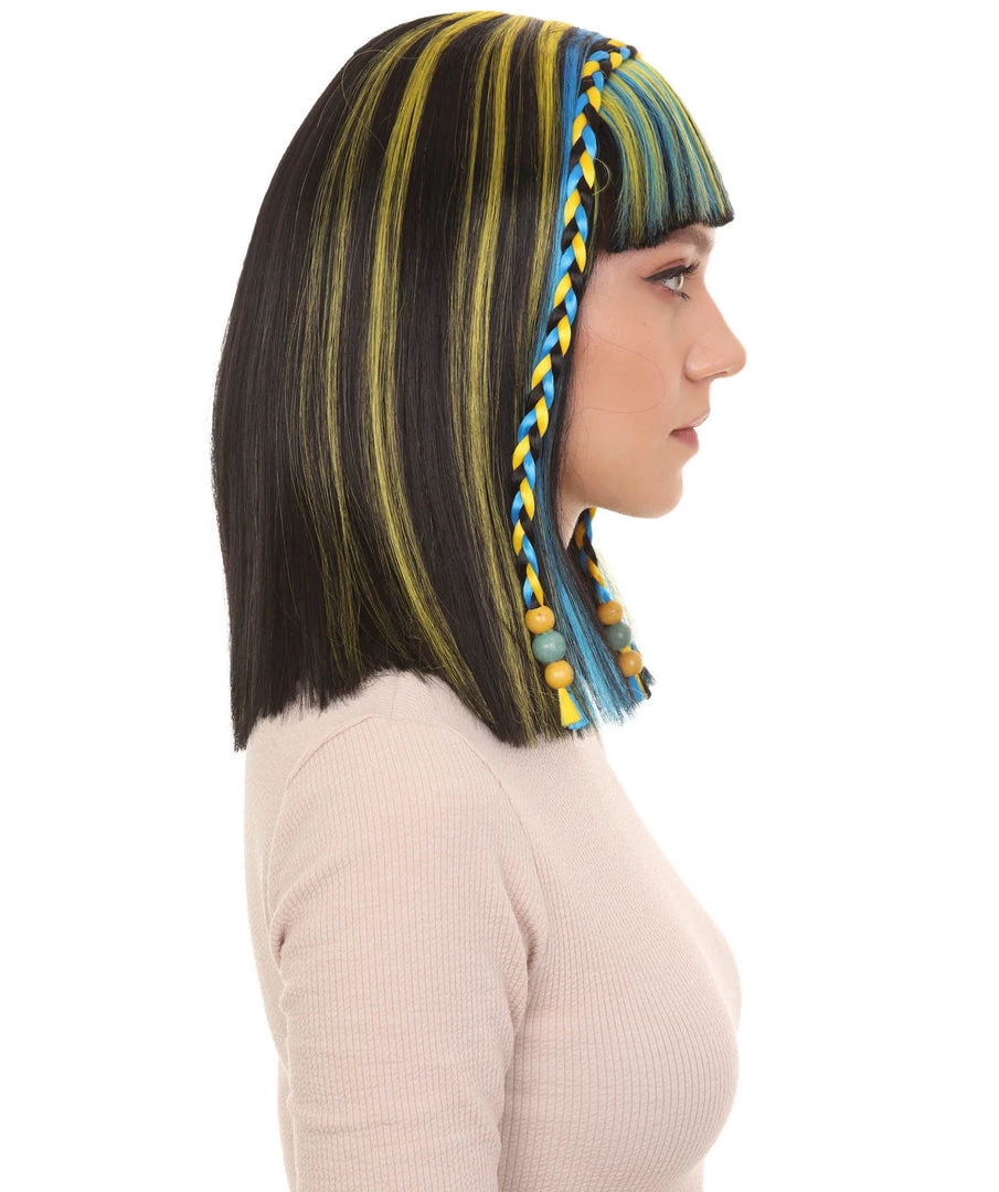 HPO Womens Medium Straight Styles Multi Color Wig | Premium Breathable Capless Cap