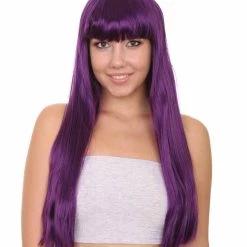 HPO Long Bob Womens Wig | Fancy Party Event Ready Halloween Wig (Lots Of Color Options) | Premium Breathable Capless Cap