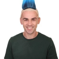 HPO Cartoon Mens Wig | Blue Cosplay Halloween Wig Men's