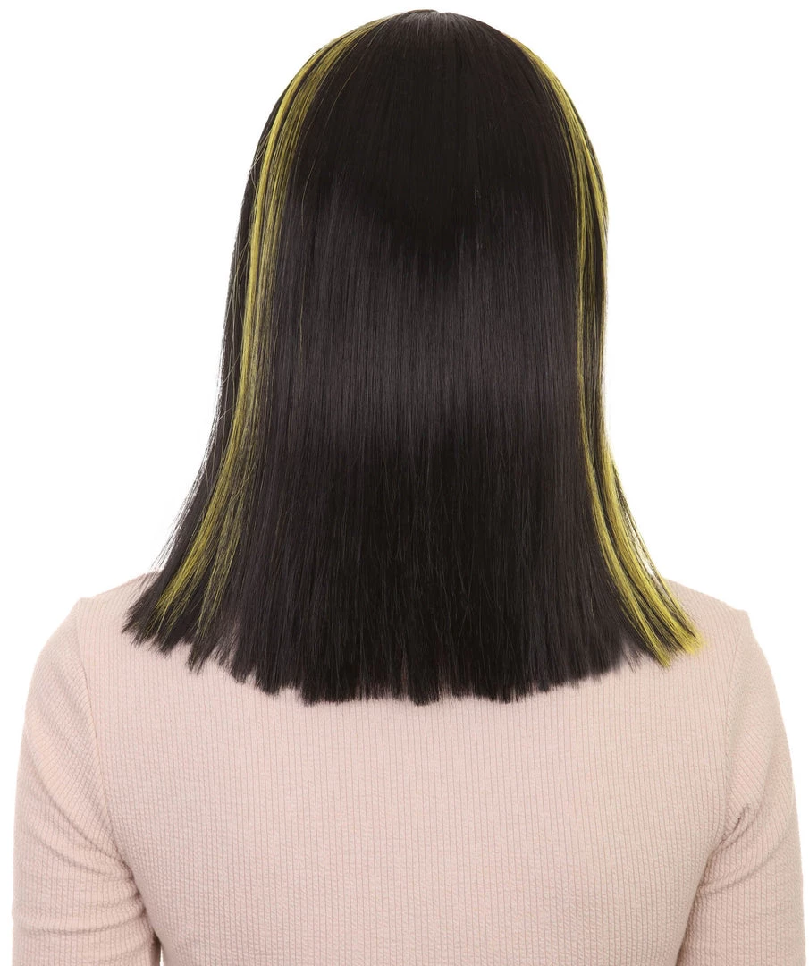 HPO Womens Medium Straight Styles Multi Color Wig | Premium Breathable Capless Cap