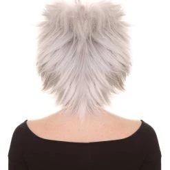 HPO Men's 80S Adult Women Rock Style Wig | Grey Cosplay Halloween Wig | Premium Breathable Capless Cap