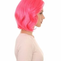 HPO Womens 80s Rave Punk Wig | Pink And Black Rock & Disco Wigs | Premium Breathable Capless Cap
