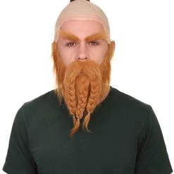 HPO Dwarf Warrior Mens Wig | Full Beard And Moustaches Set Wig Men's
