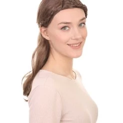 HPO Brown Braid Womens Wig | Cosplay Halloween Wig | Premium Breathable Capless Cap Women's