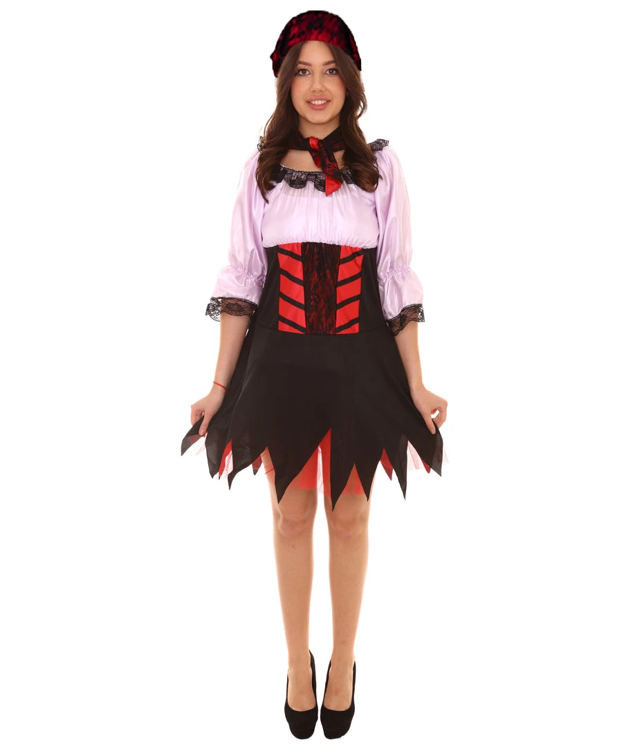 HPO Adult Women's Sexy Pirate Costume | Lt Purple Cosplay Costume