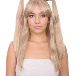 HPO Men's Lolita Cosplay Womens Wig | Long Blond Ponitail Character Wig | Premium Breathable Capless Cap