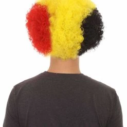 FLAGWIGS Sport Afro Fun Wig Collection | Jumbo Red Yellow Wig