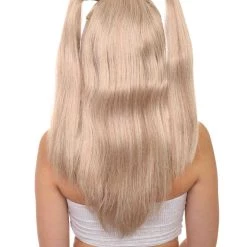 HPO Men's Lolita Cosplay Womens Wig | Long Blond Ponitail Character Wig | Premium Breathable Capless Cap