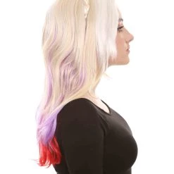 HPO Mixed Color Braided Womens Wig | Fancy Party Event Ready Halloween Wig | Premium Breathable Capless Cap Women's