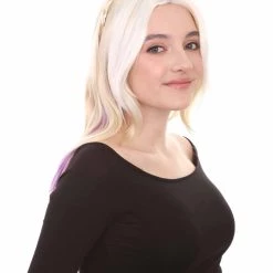 HPO Mixed Color Braided Womens Wig | Fancy Party Event Ready Halloween Wig | Premium Breathable Capless Cap Women's