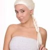 HPO Women's Womens Princess Wig | Traditional Braided White Royal Wig | Premium Breathable Capless Cap