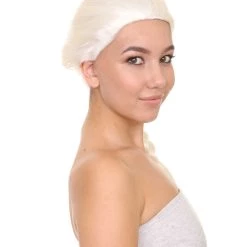 HPO Women's Womens Princess Wig | Traditional Braided White Royal Wig | Premium Breathable Capless Cap
