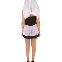 HPO Adult Women's Zombie Bride Costume | Black & Silver Halloween Costume
