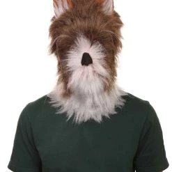 HPO Furry Fox Collection | Men's White And Brown Straight Furry Fox Cosplay Wig | Premium Breathable Capless Cap