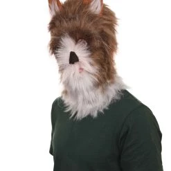 HPO Furry Fox Collection | Men's White And Brown Straight Furry Fox Cosplay Wig | Premium Breathable Capless Cap
