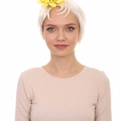 HPO Women's White Short Wig With Hair Clip Set | TV/Movie Wigs | Premium Breathable Capless Cap