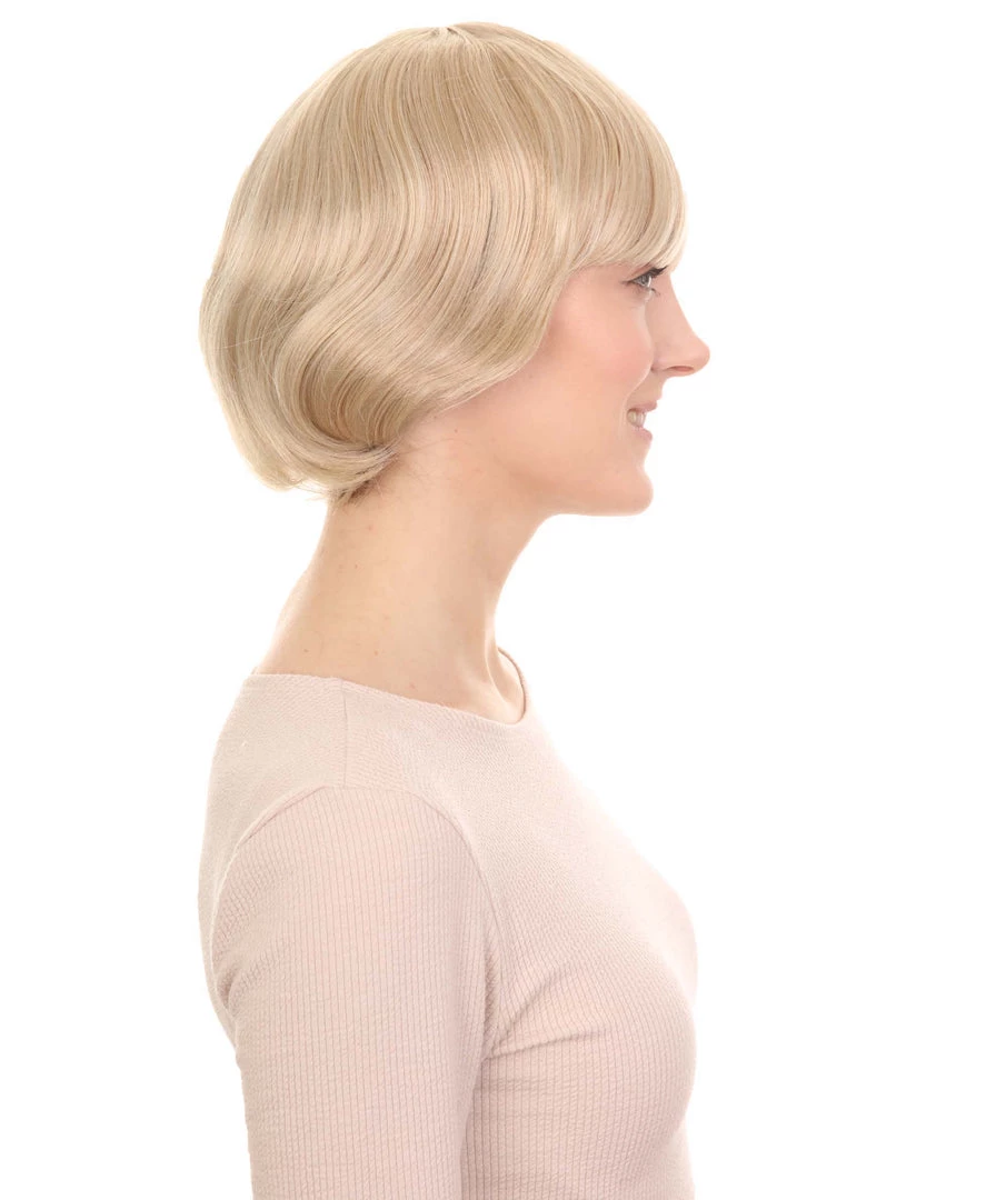 HPO Women's 50's Short Bob Womens Wig | Blonde Vintage Wig | Premium Breathable Capless Cap