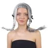 HPO Men's Singer Womens Ponytail Wig | White & Grey Celebrity Wig | Premium Breathable Capless Cap