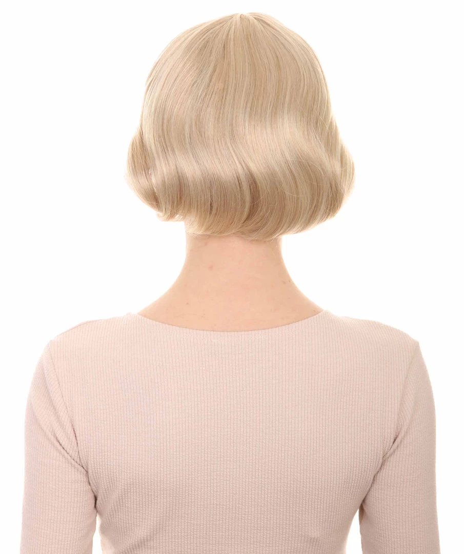 HPO Women's 50's Short Bob Womens Wig | Blonde Vintage Wig | Premium Breathable Capless Cap