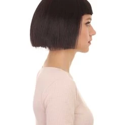 HPO Super Model Black & Purple Bob Womens Wig | Bob Party Ready Fancy Cosplay Halloween Wig | Premium Breathable Capless Cap Women's