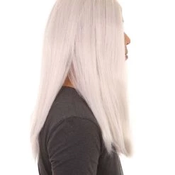 HPO Men's Gothic Vampire Mens Wig | White Horror Cosplay Halloween Wig | Premium Breathable Capless Cap