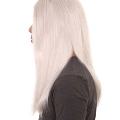 HPO Men's Gothic Vampire Mens Wig | White Horror Cosplay Halloween Wig | Premium Breathable Capless Cap