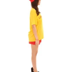 HPO Adult Men's Off Duty Bay Watch Lifeguard TV/Movie Costume | Red & Yellow Cosplay Costume