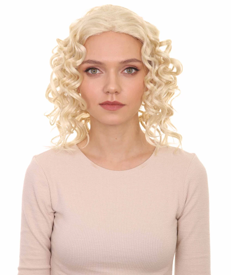 HPO The Bad Girl Curly Blonde Womens Wig | Sexy Cosplay Party Halloween Wig | Premium Breathable Capless Cap Women's