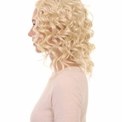 HPO The Bad Girl Curly Blonde Womens Wig | Sexy Cosplay Party Halloween Wig | Premium Breathable Capless Cap Women's