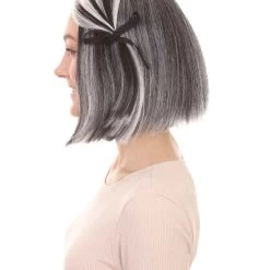 HPO Women's Womens Pretty Doll Wig | Black & White Storybook & Fairytale Wigs | Premium Breathable Capless Cap