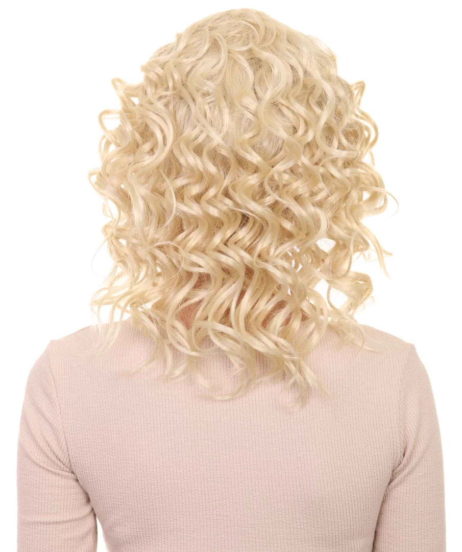 HPO The Bad Girl Curly Blonde Womens Wig | Sexy Cosplay Party Halloween Wig | Premium Breathable Capless Cap Women's