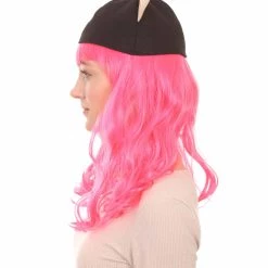 HPO Women's Womens Wolf Wig With Hat | Pink TV/Movie Wigs | Premium Breathable Capless Cap