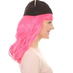 HPO Women's Womens Wolf Wig With Hat | Pink TV/Movie Wigs | Premium Breathable Capless Cap
