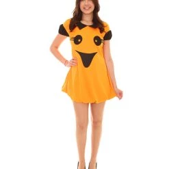 HPO Adult Women's Ghost Dress Costume | Orange Halloween Costume