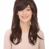 HPO Women's Superstar Dark Brown Long Wavy Womens Wig | Natural Looking Wavy Wig | Premium Breathable Capless Cap