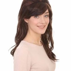 HPO Women's Superstar Dark Brown Long Wavy Womens Wig | Natural Looking Wavy Wig | Premium Breathable Capless Cap