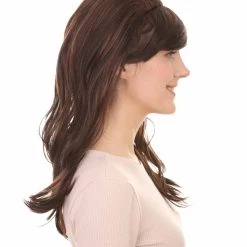 HPO Women's Superstar Dark Brown Long Wavy Womens Wig | Natural Looking Wavy Wig | Premium Breathable Capless Cap
