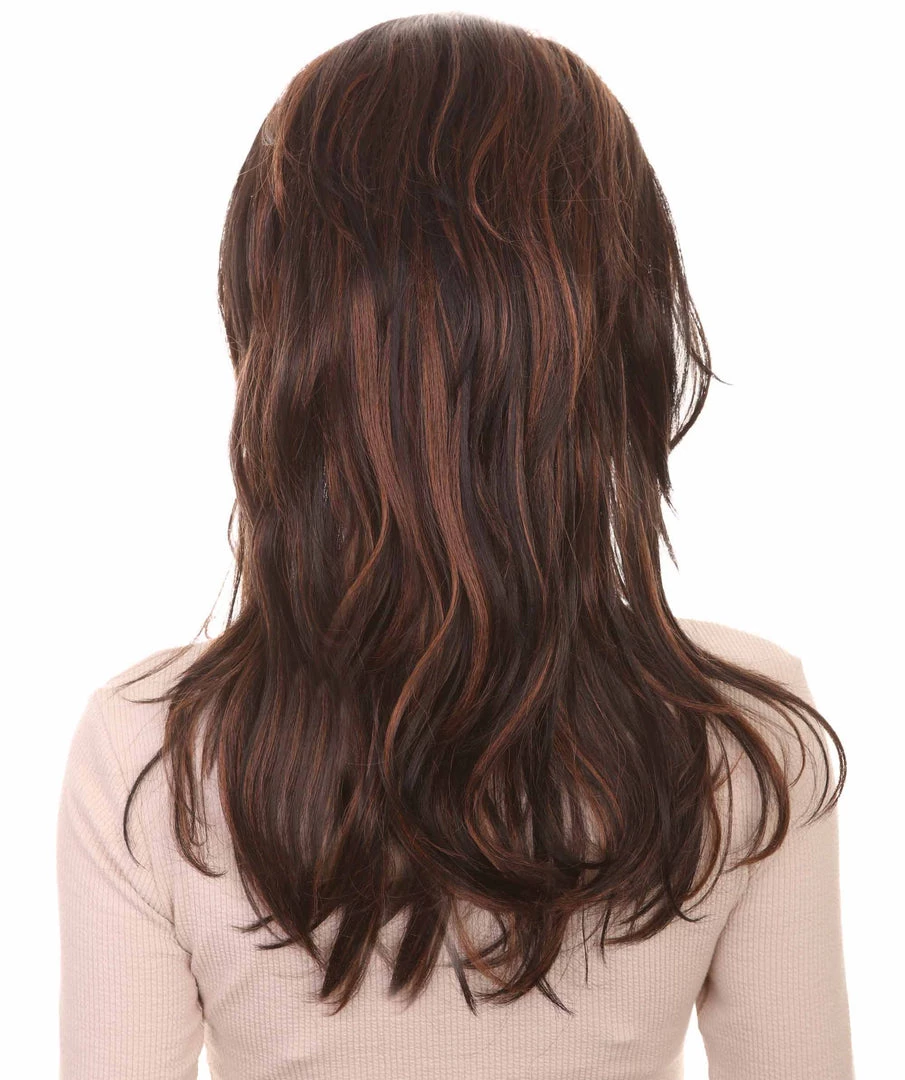 HPO Women's Superstar Dark Brown Long Wavy Womens Wig | Natural Looking Wavy Wig | Premium Breathable Capless Cap