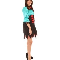 HPO Adult Women's Sexy Pirate Costume | Green Cosplay Costume