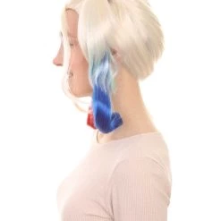 HPO Women's Womens Suicide Wig | Multi-color Cosplay TV/Movie Wigs | Premium Breathable Capless Cap