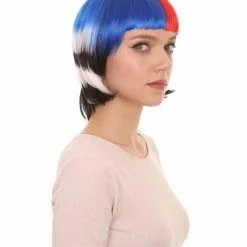 FLAGWIGS Women Patriotic South Korean Flag Bob Wig | Premium Breathable Capless Cap