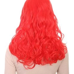 HPO Women's Mermaid Womens Wig | Red Curly Party Ready Fancy Cosplay Halloween Wig | Premium Breathable Capless Cap