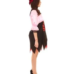 HPO Adult Women's Sexy Pirate Costume | Lt Pink Cosplay Costume