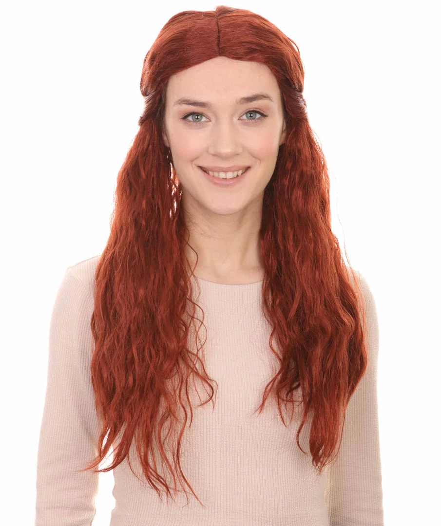 HPO Women's Comic Half-wavy Wig | Auburn Wigs | Premium Breathable Capless Cap