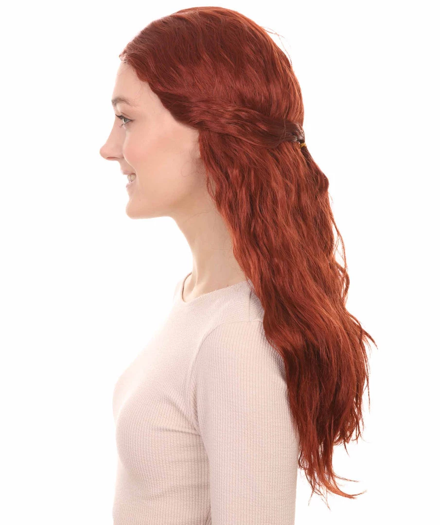 HPO Women's Comic Half-wavy Wig | Auburn Wigs | Premium Breathable Capless Cap