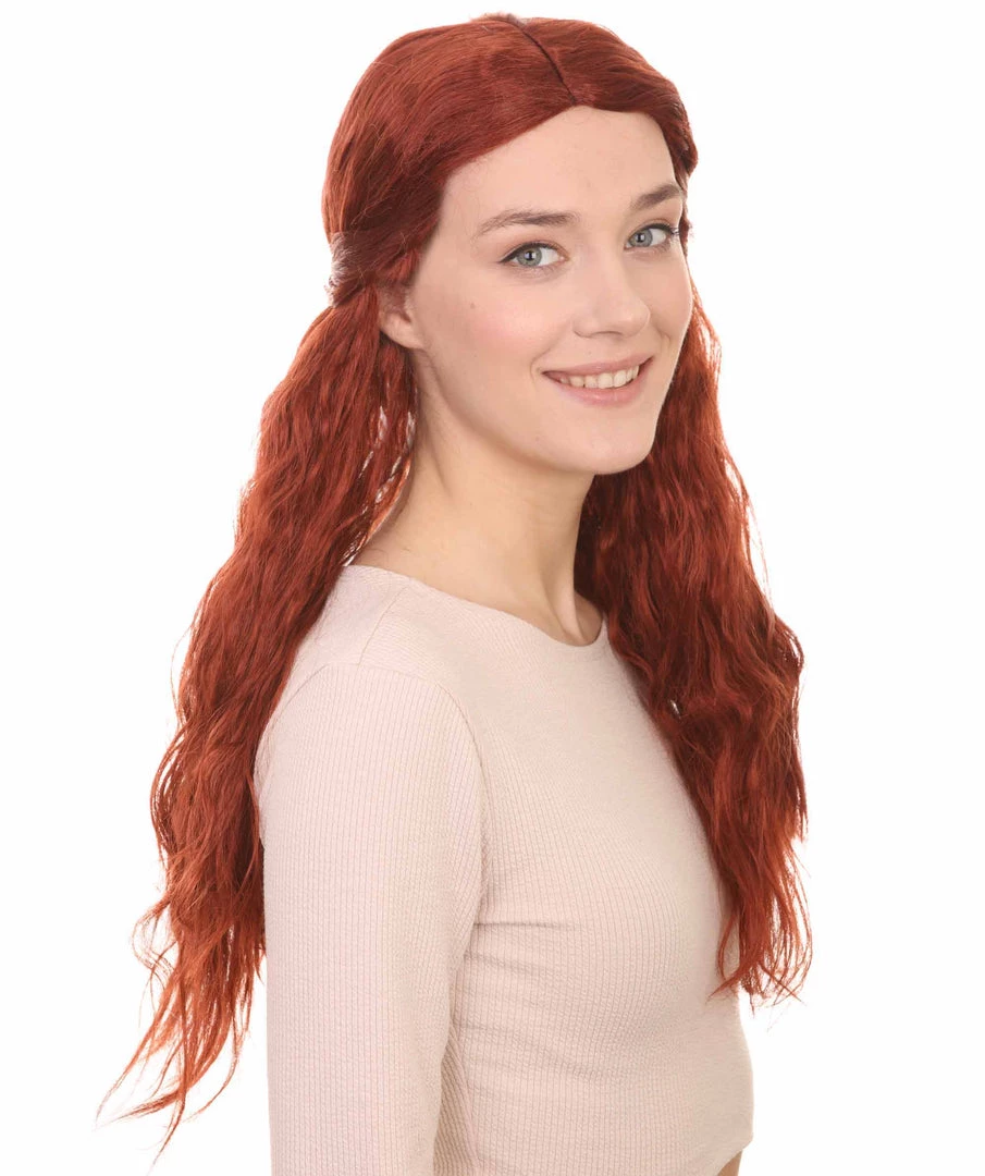 HPO Women's Comic Half-wavy Wig | Auburn Wigs | Premium Breathable Capless Cap