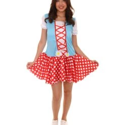 HPO Adult Women's Sexy Gnome Costume | Red Blue Halloween Costume