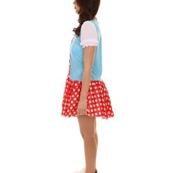 HPO Adult Women's Sexy Gnome Costume | Red Blue Halloween Costume